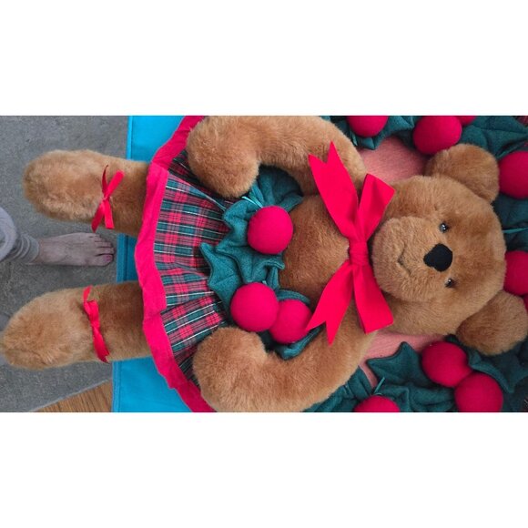 Vintage Large Teddy Bear Wreath AND 3 Stockings All Handmade, Read Description - Picture 11 of 16
